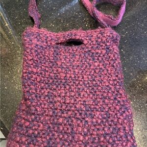 GAP Purple and Pink Knit Hobo Bag - Early 2000’s